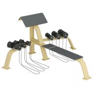 Scott Bench with dumbbells and bench KF815